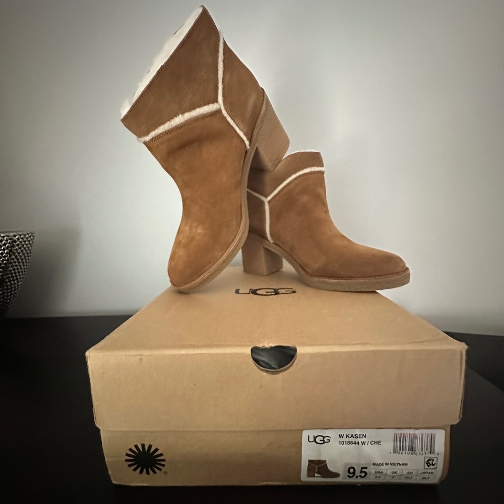 UGG Kasen Block-Heel Boots Size 9.5 NIB